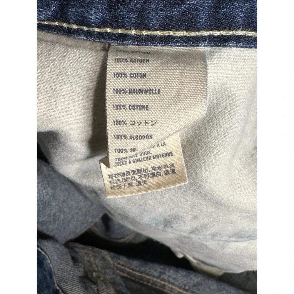 Abercrombie & Fitch Baxter Mens 34x32 Distressed Slim Bootcut Jeans Dark Wash